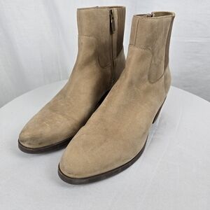 Vionic Shantelle Tan Suede Women's Ankle 2' Heeled Boots Sz 8.5